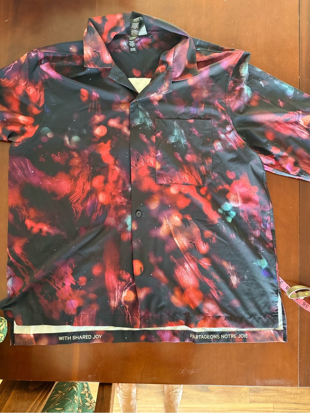 Men's Lululemon - Print Button-Up light weight shirt - Red & Black some blue